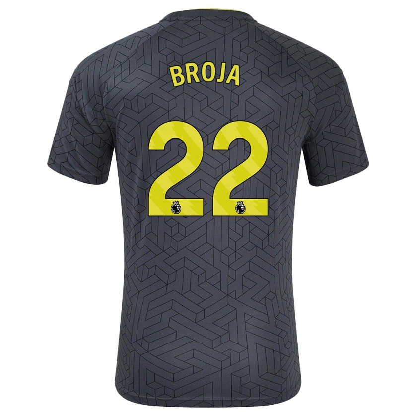 Danxen Kinder Armando Broja #22 Schwarz Gelb Auswärtstrikot Trikot 2024/25 T-Shirt