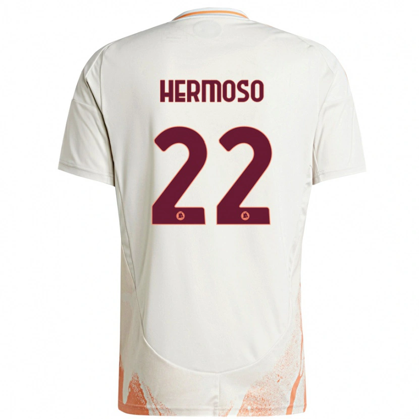 Danxen Kinder Mario Hermoso #22 Cremeweiß Orange Auswärtstrikot Trikot 2024/25 T-Shirt