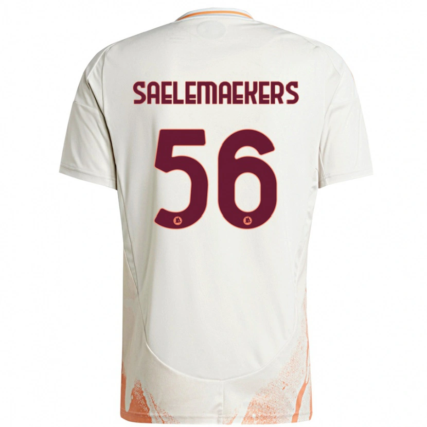 Danxen Kinder Alexis Saelemaekers #56 Cremeweiß Orange Auswärtstrikot Trikot 2024/25 T-Shirt