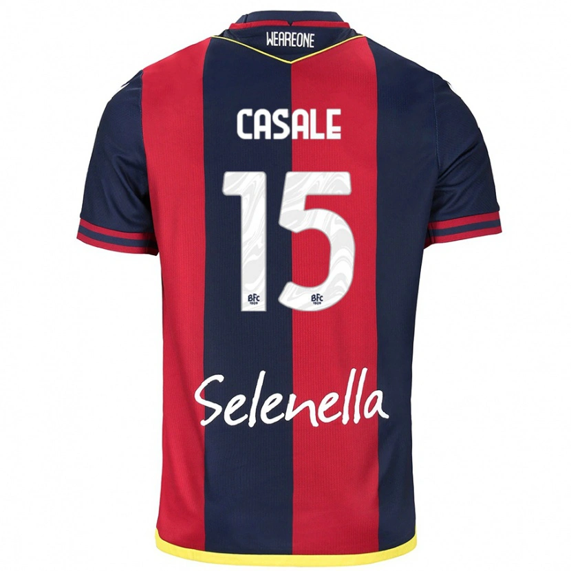 Danxen Kinder Nicolò Casale #15 Rot Königsblau Heimtrikot Trikot 2024/25 T-Shirt