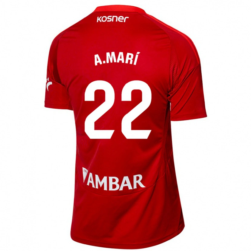 Danxen Kinder Alberto Marí #22 Weiß Blau Auswärtstrikot Trikot 2024/25 T-Shirt