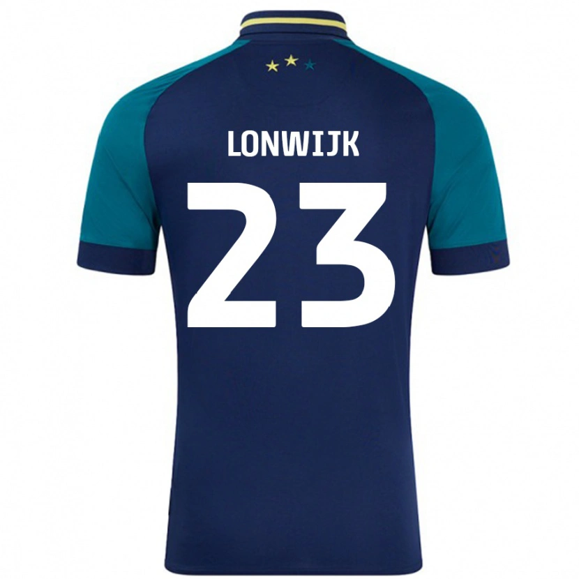 Danxen Kinder Nigel Lonwijk #23 Marine Dunkelgrün Auswärtstrikot Trikot 2024/25 T-Shirt
