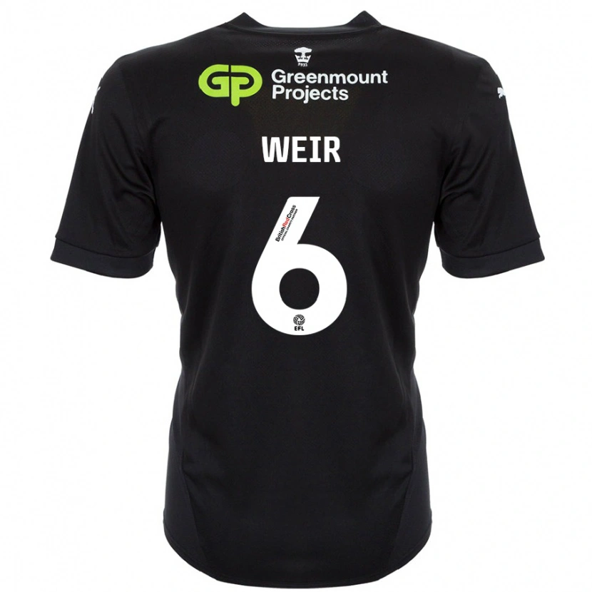 Danxen Kinder Jensen Weir #6 Schwarz Auswärtstrikot Trikot 2024/25 T-Shirt