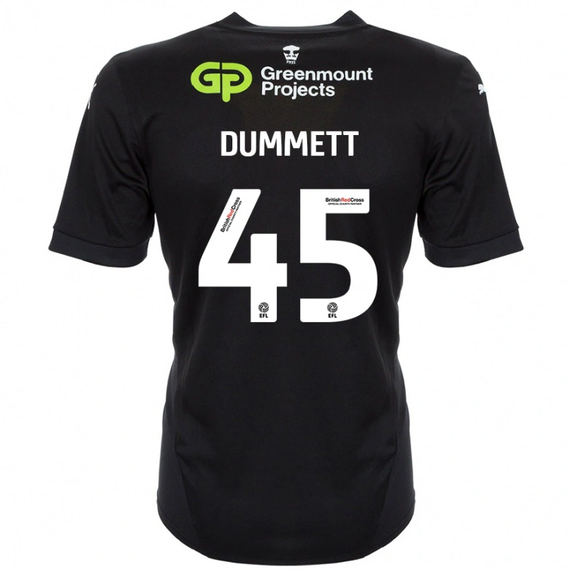 Danxen Kinder Paul Dummett #45 Schwarz Auswärtstrikot Trikot 2024/25 T-Shirt