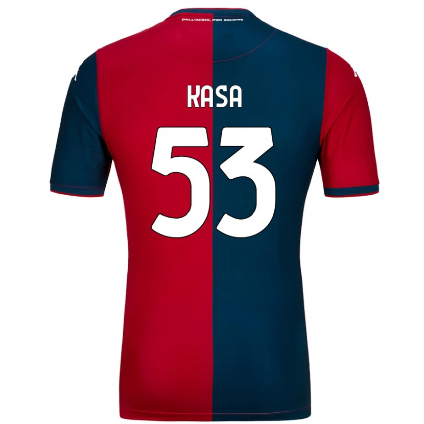 Danxen Kinder Lior Kasa #53 Rot Dunkelblau Heimtrikot Trikot 2024/25 T-Shirt