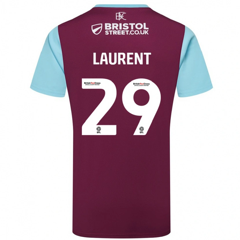 Danxen Kinder Josh Laurent #29 Burgunderrot Himmelblau Heimtrikot Trikot 2024/25 T-Shirt