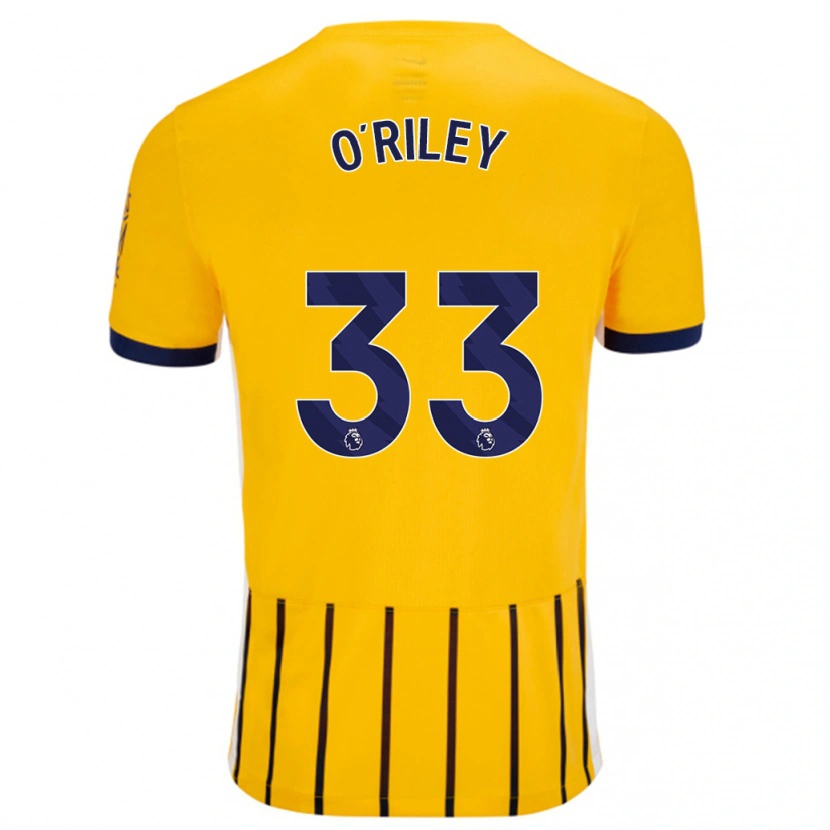 Danxen Kinder Matt O'riley #33 Gold Blau Nadelstreifen Auswärtstrikot Trikot 2024/25 T-Shirt