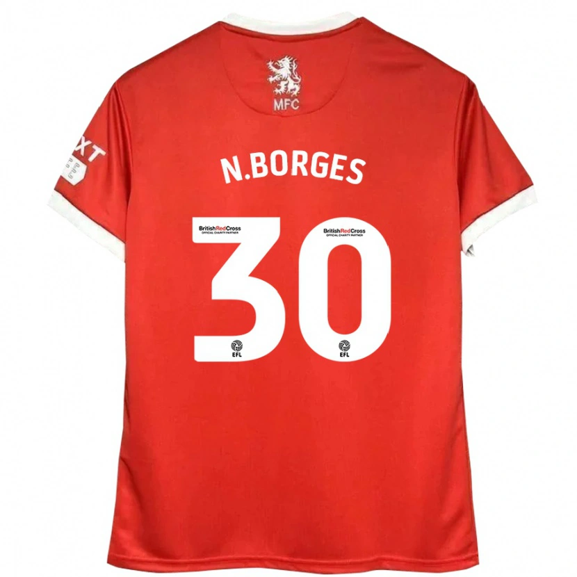 Danxen Kinder Neto Borges #30 Rot Weiß Heimtrikot Trikot 2024/25 T-Shirt
