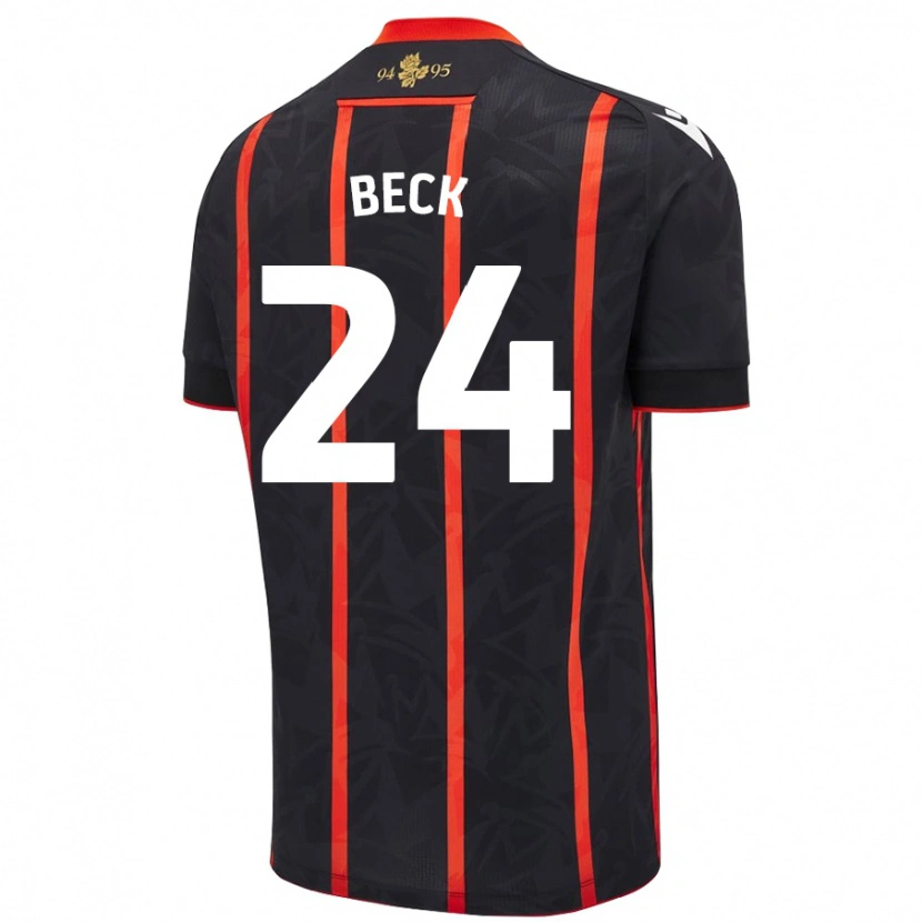 Danxen Herren Owen Beck #24 Schwarz Rot Auswärtstrikot Trikot 2024/25 T-Shirt