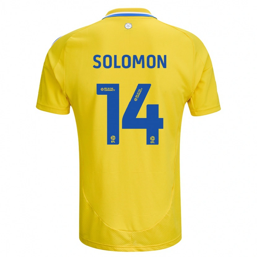 Danxen Herren Manor Solomon #14 Gelb Blau Auswärtstrikot Trikot 2024/25 T-Shirt