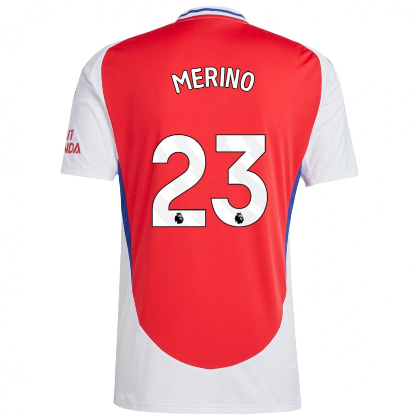 Danxen Herren Mikel Merino #23 Rot Weiß Heimtrikot Trikot 2024/25 T-Shirt