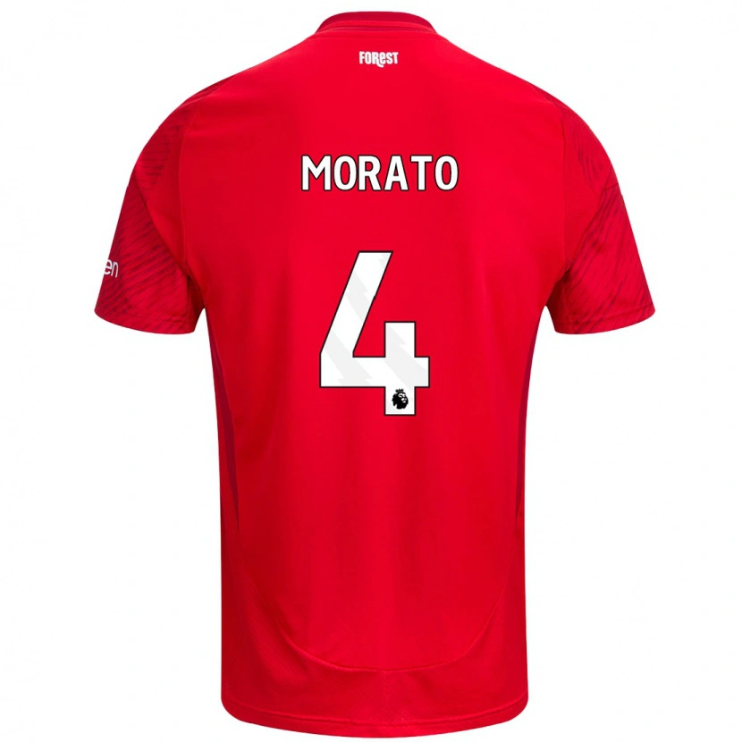 Danxen Herren Morato #4 Rot Weiß Heimtrikot Trikot 2024/25 T-Shirt