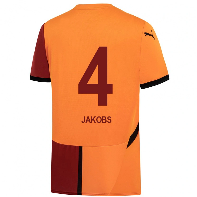 Danxen Herren Ismail Jakobs #4 Gelb Rot Heimtrikot Trikot 2024/25 T-Shirt