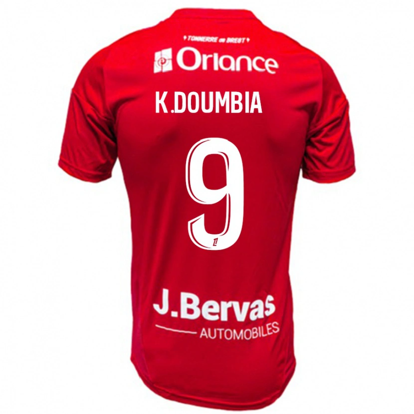 Danxen Herren Kamory Doumbia #9 Rot Weiß Heimtrikot Trikot 2024/25 T-Shirt