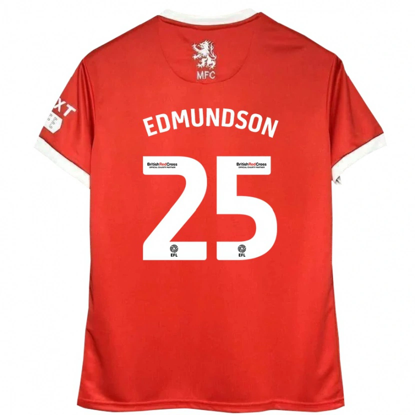 Danxen Herren George Edmundson #25 Rot Weiß Heimtrikot Trikot 2024/25 T-Shirt
