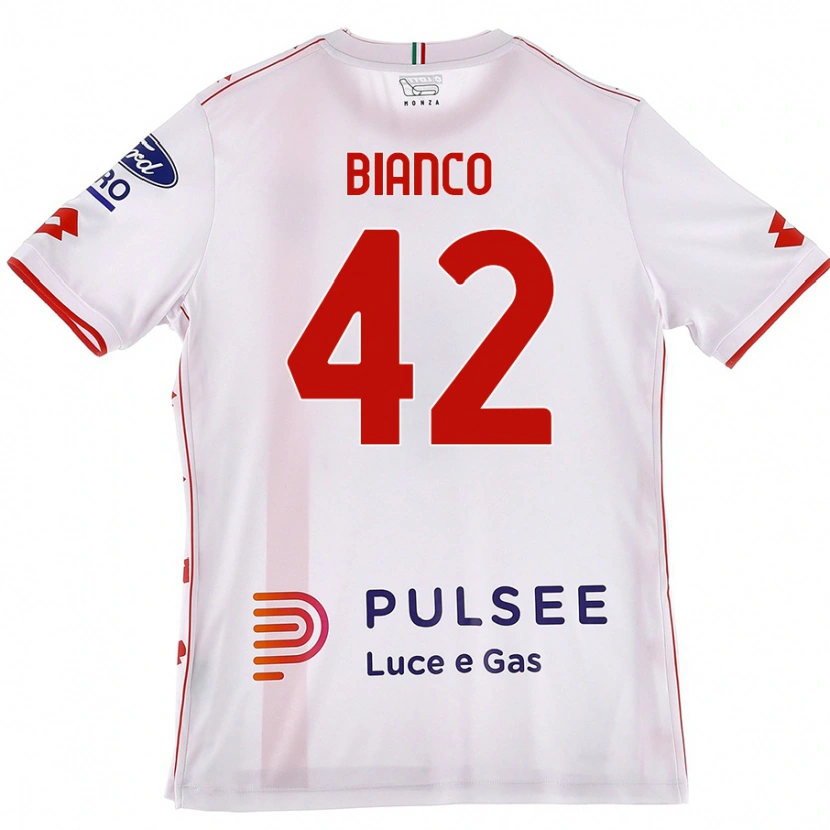 Danxen Herren Alessandro Bianco #42 Weiß Rot Auswärtstrikot Trikot 2024/25 T-Shirt