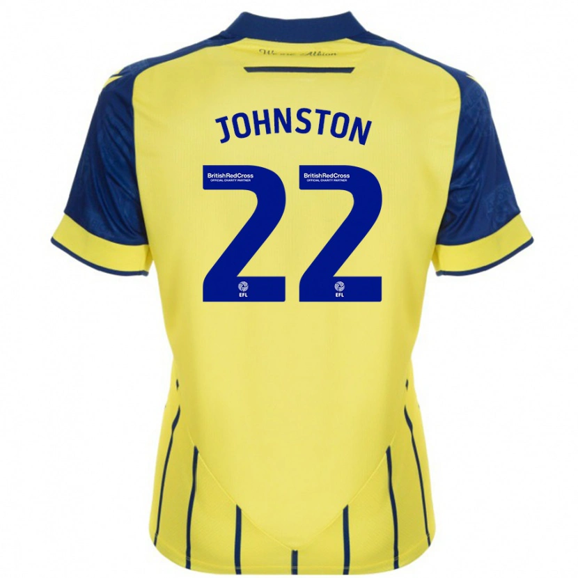 Danxen Herren Mikey Johnston #22 Gelb Blau Auswärtstrikot Trikot 2024/25 T-Shirt