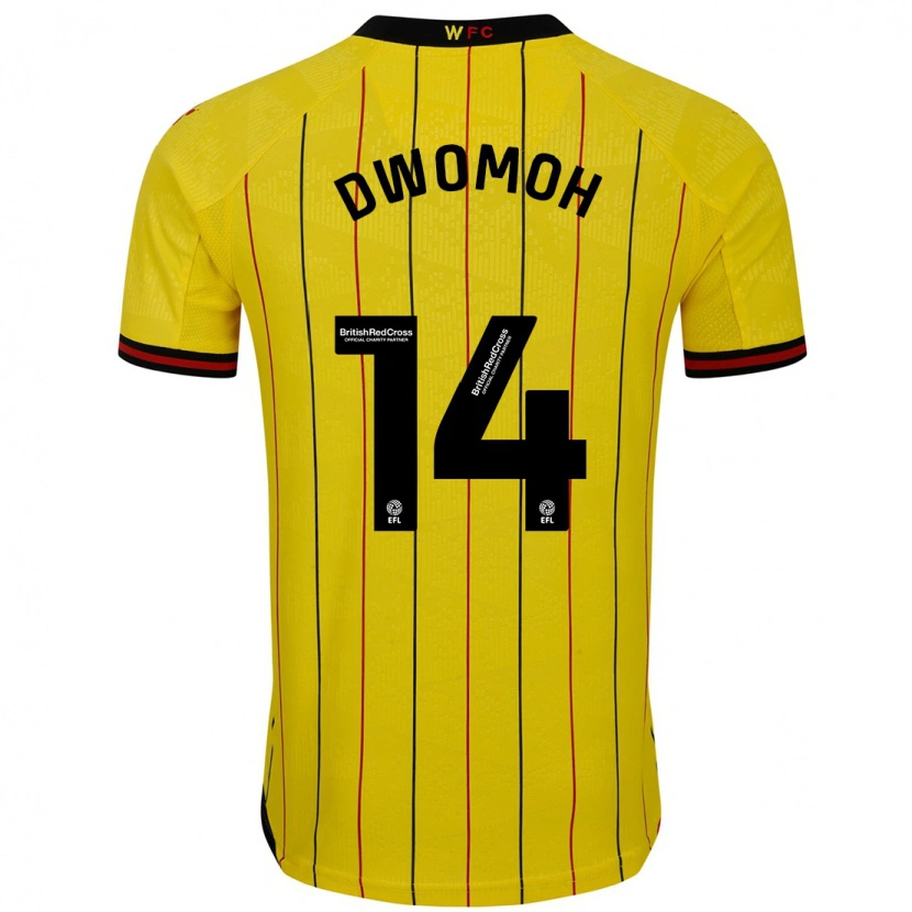 Danxen Herren Pierre Dwomoh #14 Gelb Schwarz Heimtrikot Trikot 2024/25 T-Shirt
