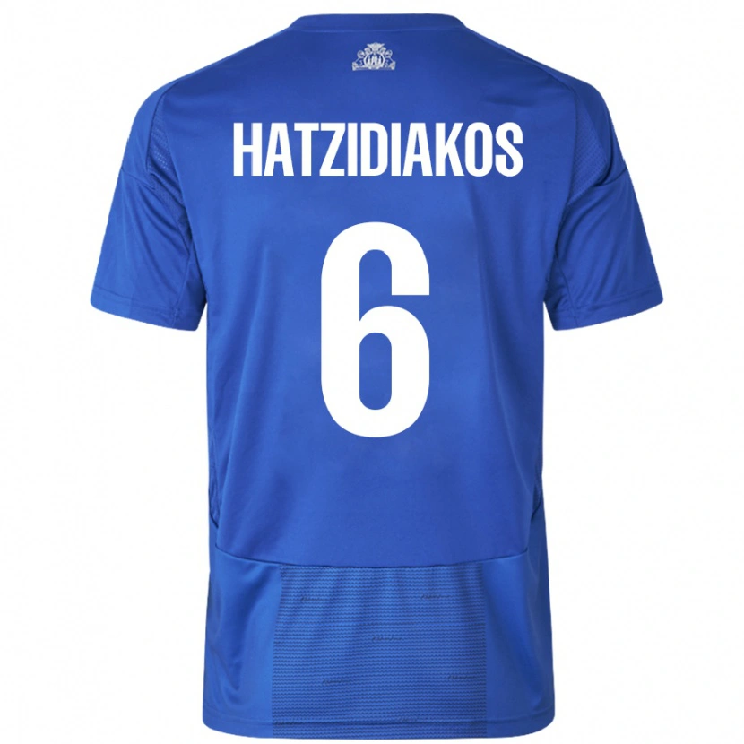 Danxen Herren Pantelis Hatzidiakos #6 Weiß Blau Auswärtstrikot Trikot 2024/25 T-Shirt