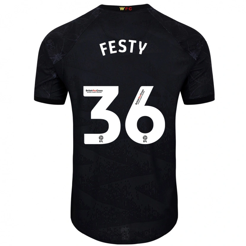 Danxen Herren Festy Ebosele #36 Schwarz Weiß Auswärtstrikot Trikot 2024/25 T-Shirt