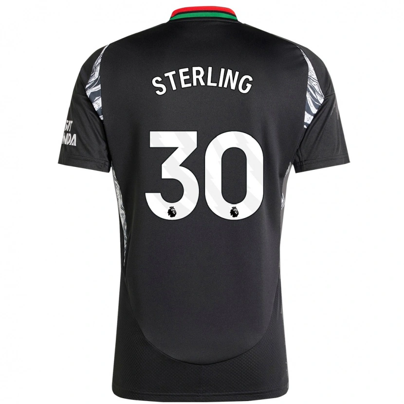 Danxen Damen Raheem Sterling #30 Schwarz Auswärtstrikot Trikot 2024/25 T-Shirt