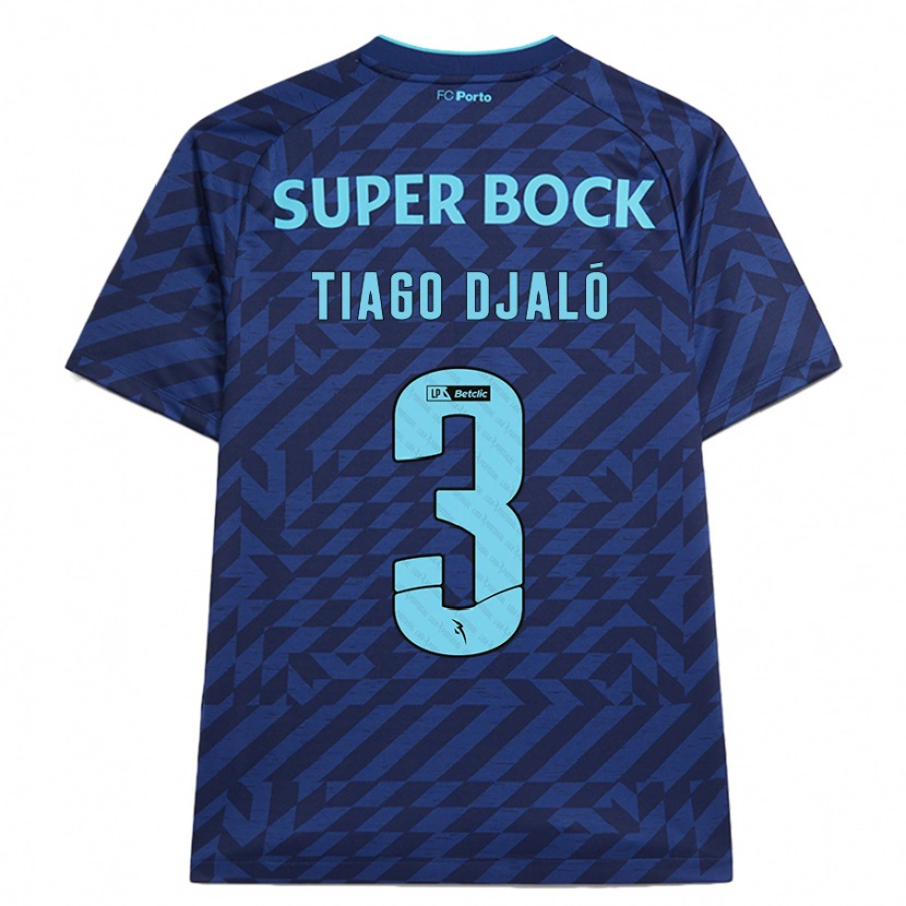Danxen Damen Tiago Djaló #3 Marineblau Ausweichtrikot Trikot 2024/25 T-Shirt
