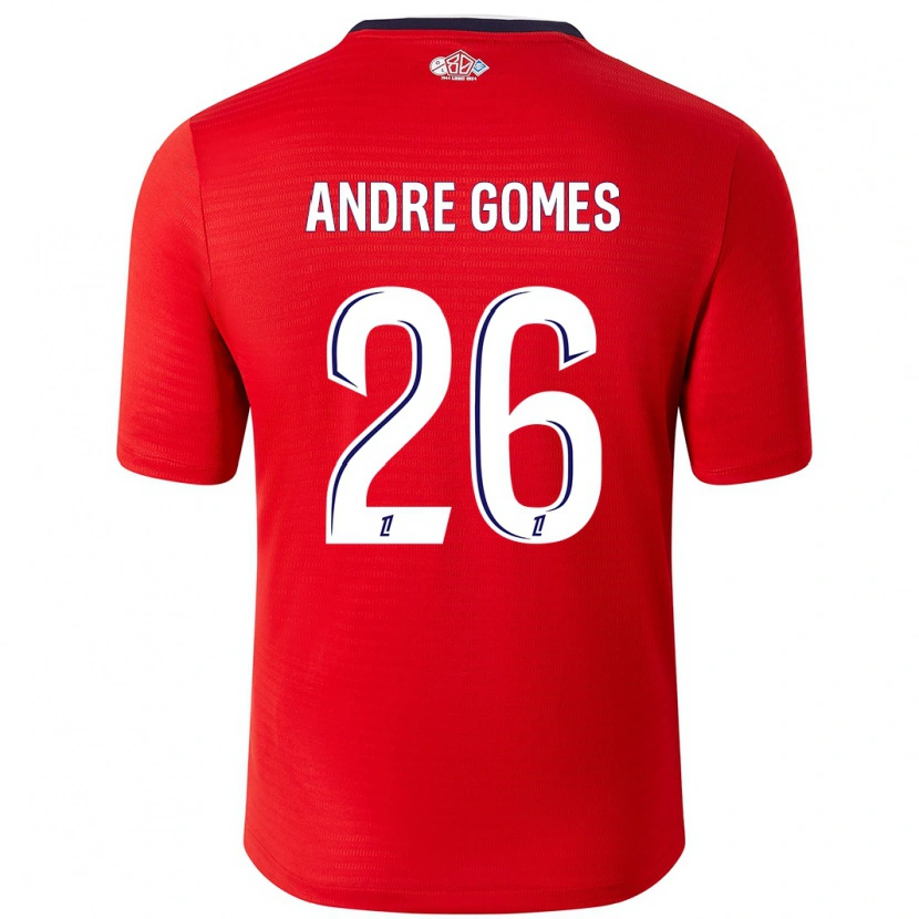 Danxen Damen André Gomes #26 Rot Weiß Heimtrikot Trikot 2024/25 T-Shirt