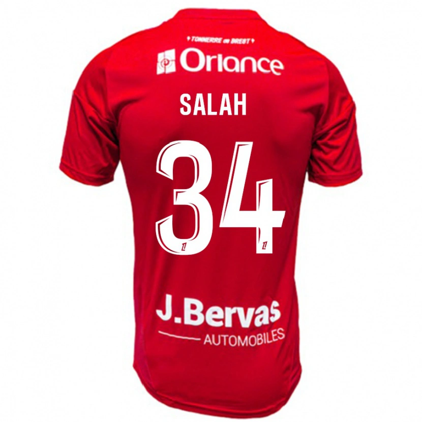 Danxen Damen Ibrahim Salah #34 Rot Weiß Heimtrikot Trikot 2024/25 T-Shirt