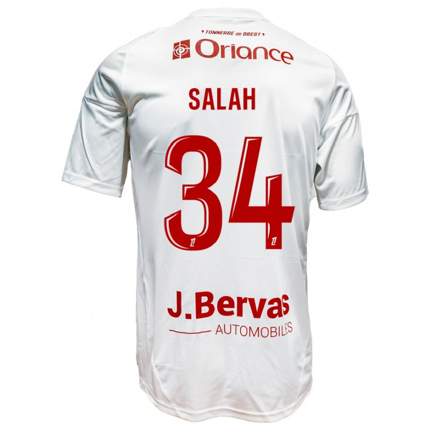 Danxen Damen Ibrahim Salah #34 Weiß Rot Auswärtstrikot Trikot 2024/25 T-Shirt