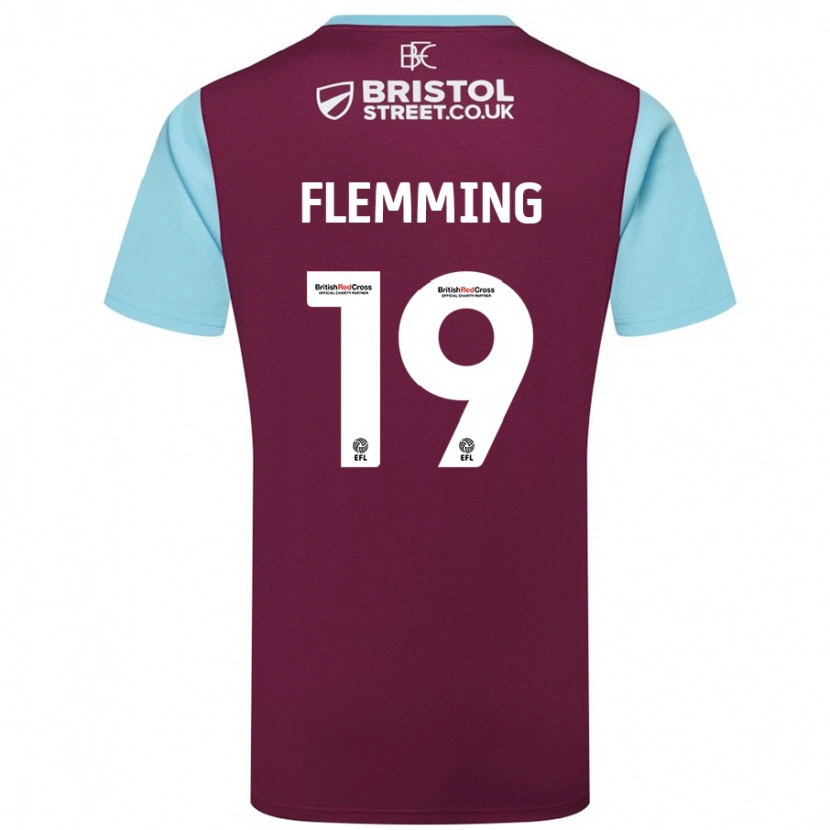 Danxen Damen Zian Flemming #19 Burgunderrot Himmelblau Heimtrikot Trikot 2024/25 T-Shirt
