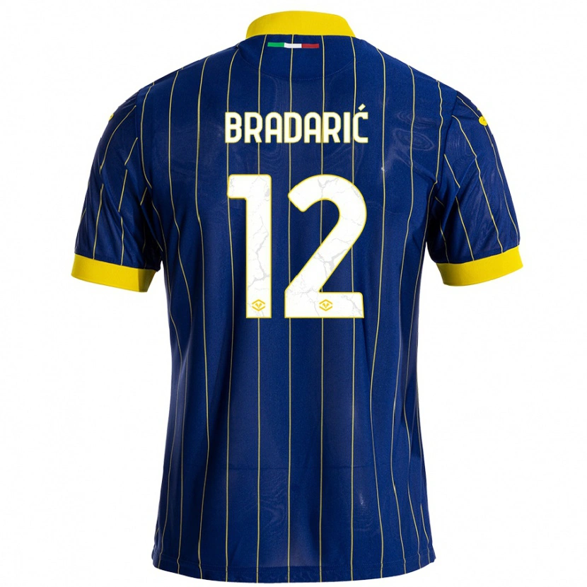 Danxen Damen Domagoj Bradarić #12 Blau Gelb Heimtrikot Trikot 2024/25 T-Shirt